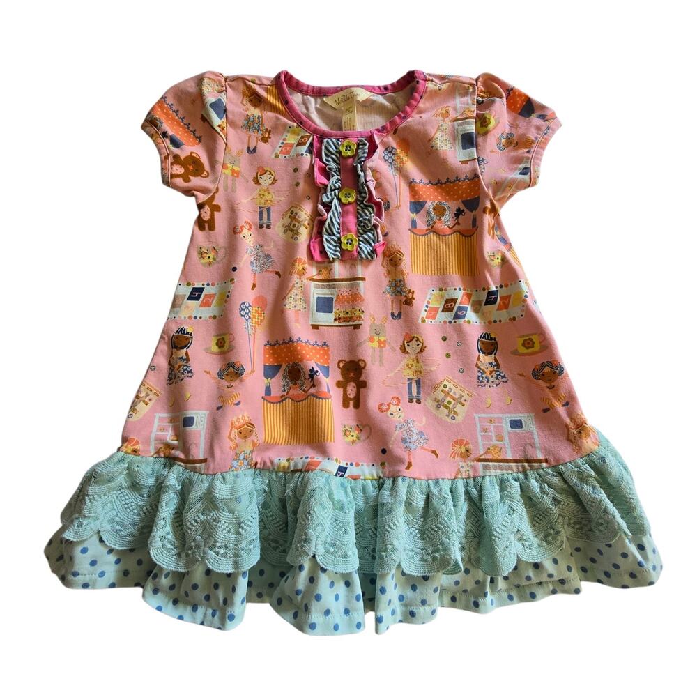 Matilda Jane Make Believe Puppet Show Top Girls Size 6 Whimsical Colorful Cotton